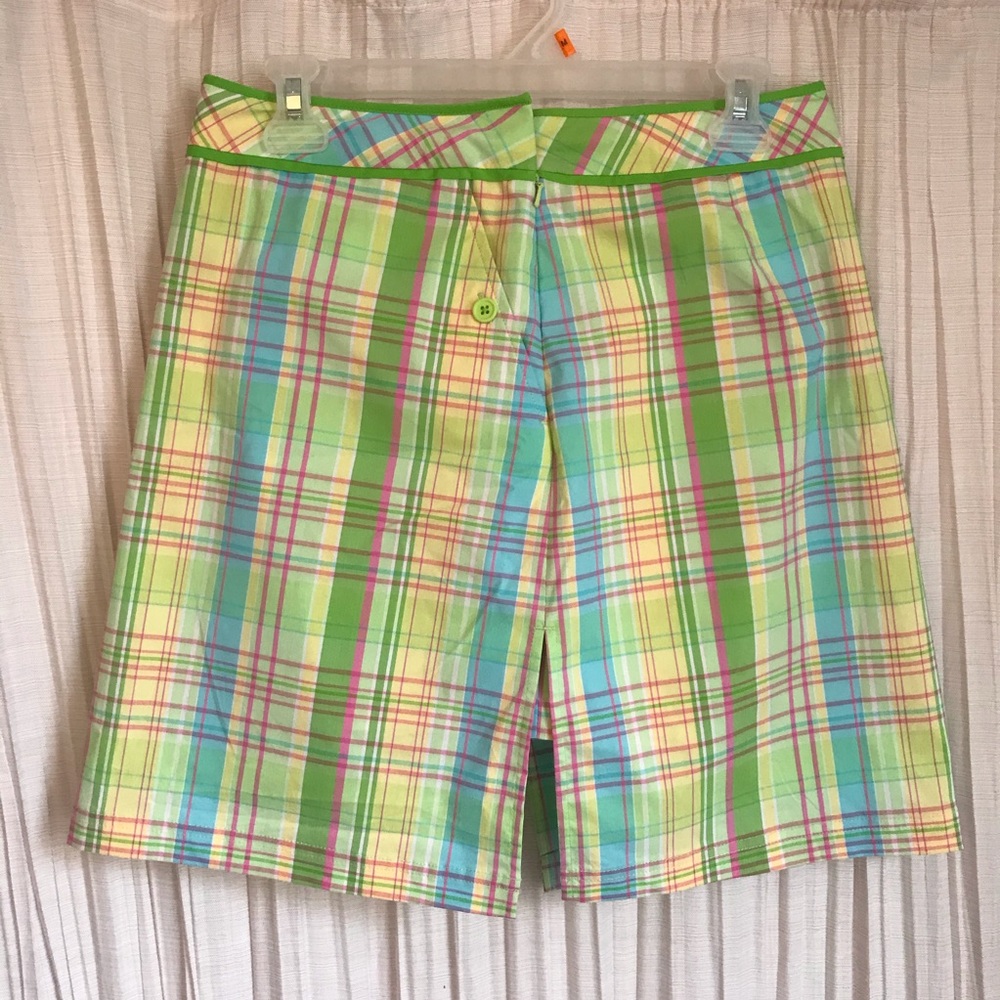NWT Lilly Pulitzer Green Plaid Skirt Short Size 4